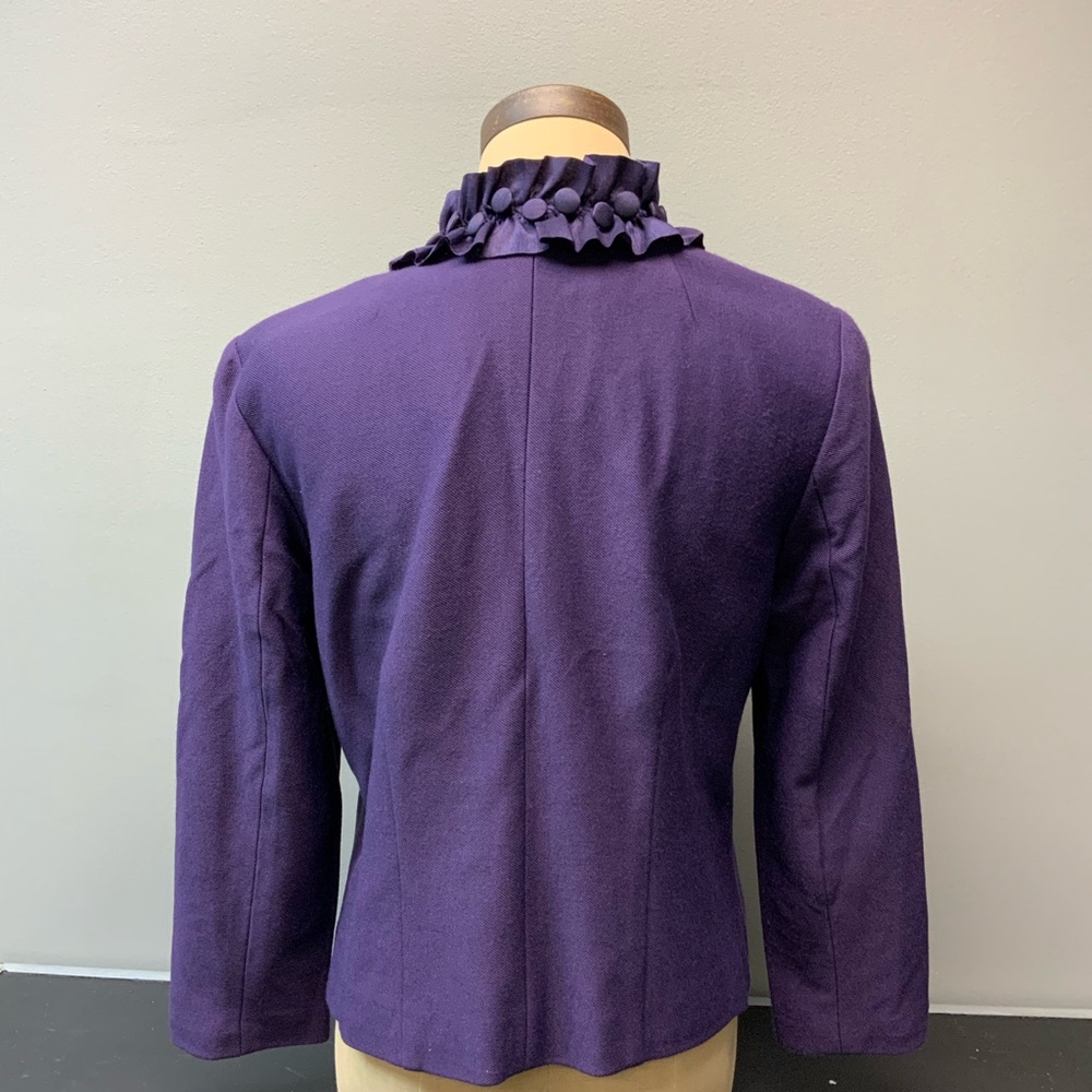 Purple Ruffled Women's Jacket - Picture 5 of 8